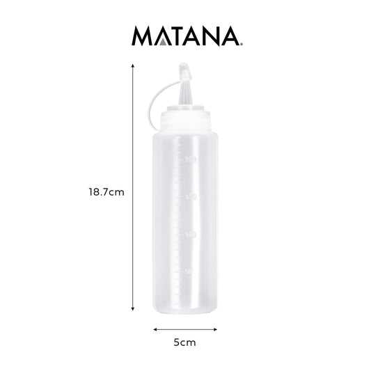 MATANA - 8 Stück Squeeze Flasche, Saucenflasche, Quetschflasche Mit Kappen, 240ml - BPA Frei