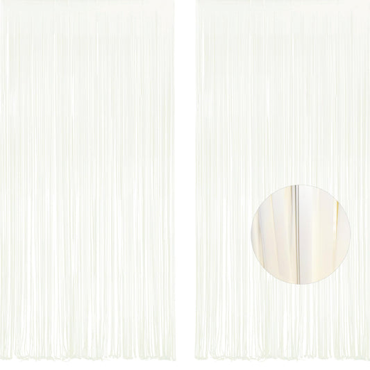 GREATRIL Beige Weiß Lametta Vorhang Metallic Luftschlangen Party Vorhange Fotowand Hintergrund für Hochzeit Verlobung Gänseblümchen Brautdusche Geburtstag Valentinetag Halloween Party Deko