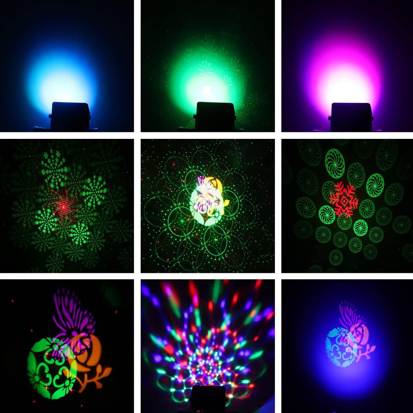 Bühnenbeleuchtung Disco Licht, 5 in 1 LED Effektlicht mit Magic Ball, LED Par Muster Blitzlichter mit UV Effekt, musikaktivierte und DMX gesteuerte DJ Lichter für Hochzeit, Kirche,Club,Party