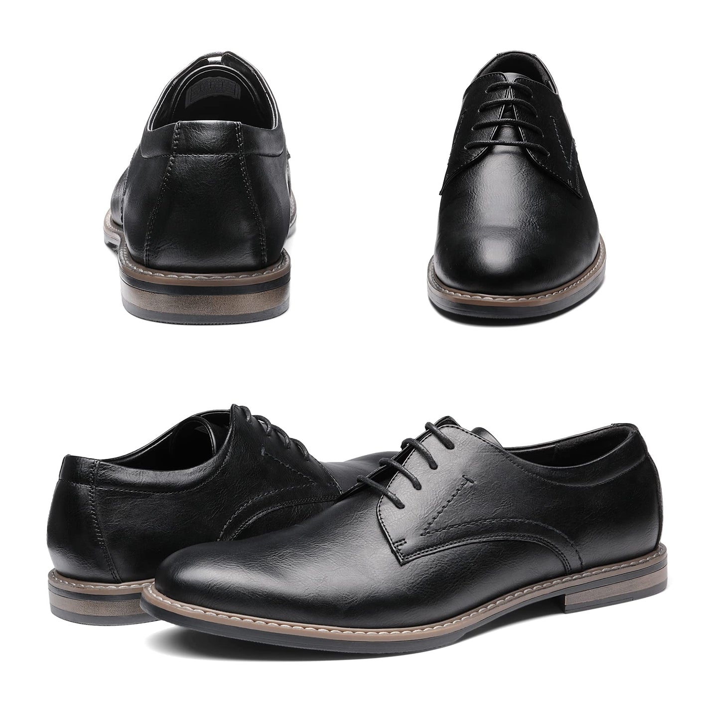 Bruno Marc Herren Anzugschuhe Klassischer Business Lederschuhe Schnürhalbschuhe Derby Oxfords Hochzeit Schuhe,Size 42,Schwarz,SBOX2215M-E