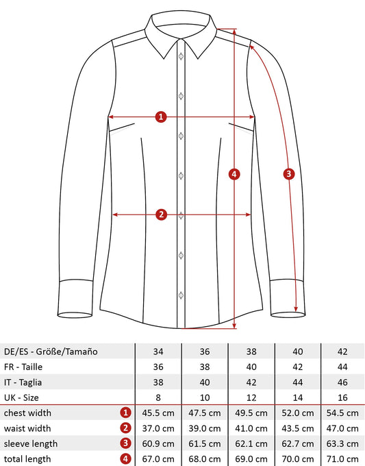 Vincenzo Boretti Damen Bluse besonders tailliert mit Stretch dunkelblau 34