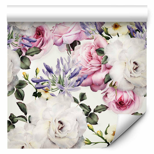 murando - Tapete selbstklebend 10m Wandtattoo dekorative Möbelfolie Dekorfolie Fotofolie Panel Wandaufkleber Wandposter Wandsticker - Blumen Rosen f-B-0263-j-b