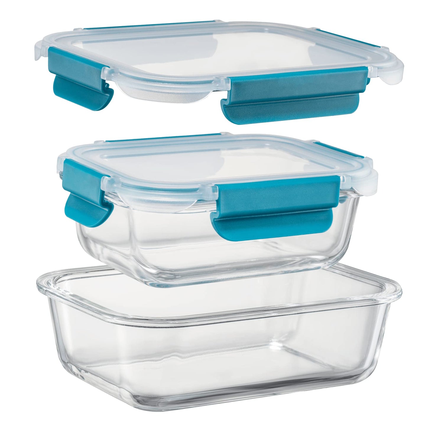Glas-Frischhaltedosen Set Meal Prep Boxen für Lebensmittel,18 Teile (9 Behälter,9 Transparente Deckel) Spülmaschinen, Mikrowellen & Gefrierschrankfreundlich - Auslaufsicher, BPA-frei