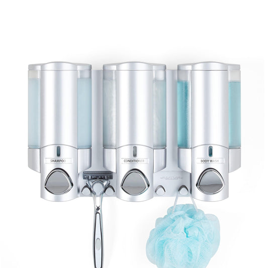 Better Living Aviva Seifenspender für 1 Flasche, Satin Silver 3-Chamber Satin-Silberfarben