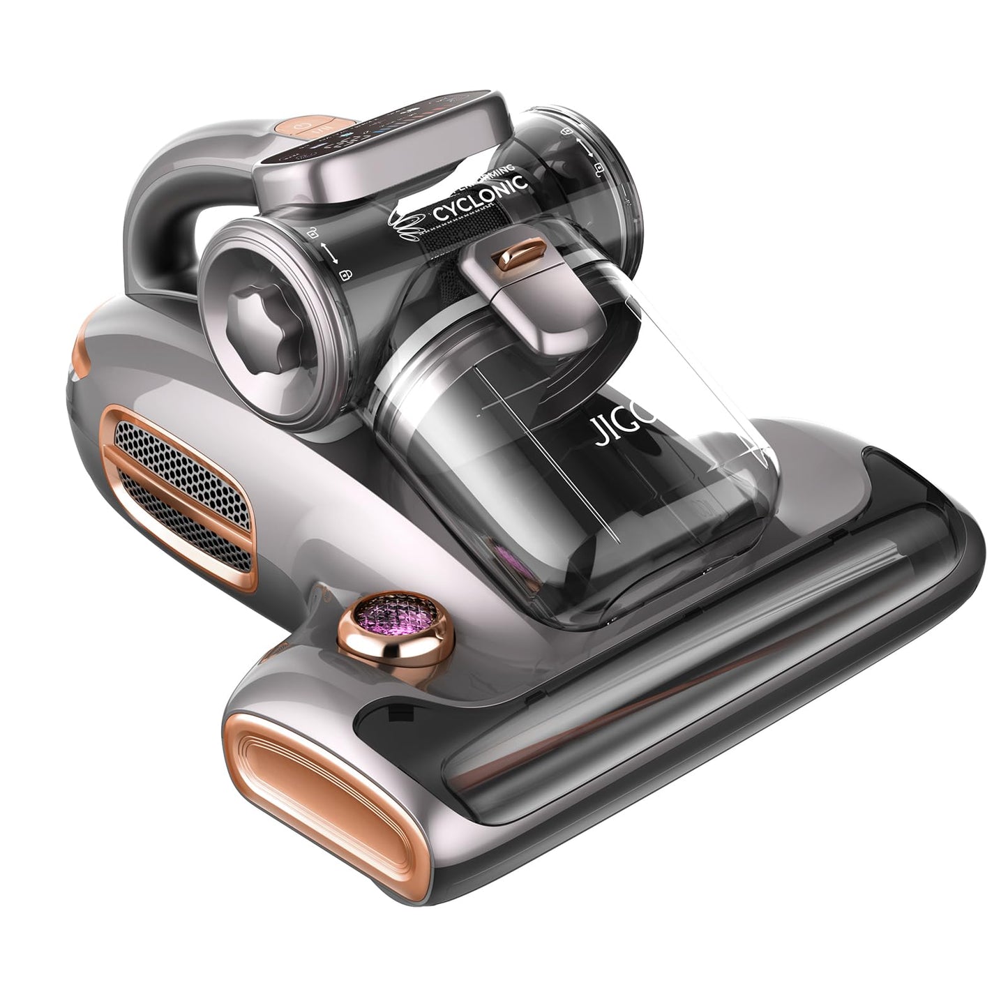 JIGOO T600 Milbensauger für matratzen mit UV-Licht & Vibration, 700W 15kpa Antimilben-Staubsauger entfernt 99,9%, LED-Anzeige, 60℃ 5s Schnellheizung Staubsammler,72dB Leises Design ohne Lärm