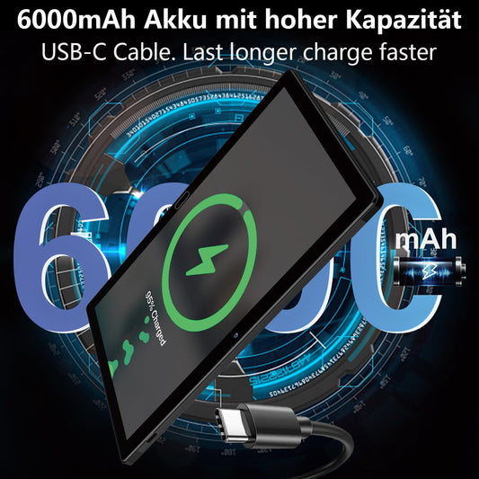 KADYBE 2025 Neueste Android 13 Tablet 10 Zoll,2-in-1 Tablet Mit 2 SIM Slots 1 SD, 64GB ROM TF 512GB,Octa-Core,Tablets PC mit Tastatur Maus Schutzhülle,1080 LCD,5MP+13MP,WiFi GPS OTG-Typ C(Schwarz)