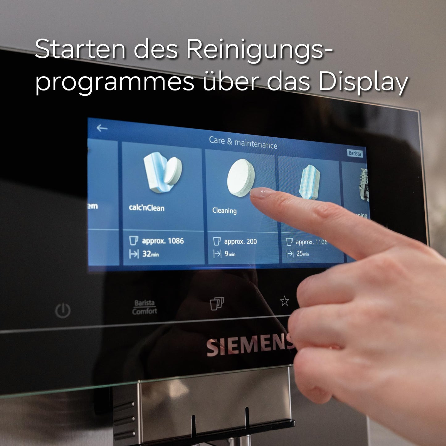 Siemens Reinigungstabletten TZ80001A, 10 Stück, Kaffeeöl-Rückstände ideal entfernen, optimiert für das Reinigungsprogramm von Kaffeevollautomaten der Reihen EQ, surpresso und Einbauvollautomaten