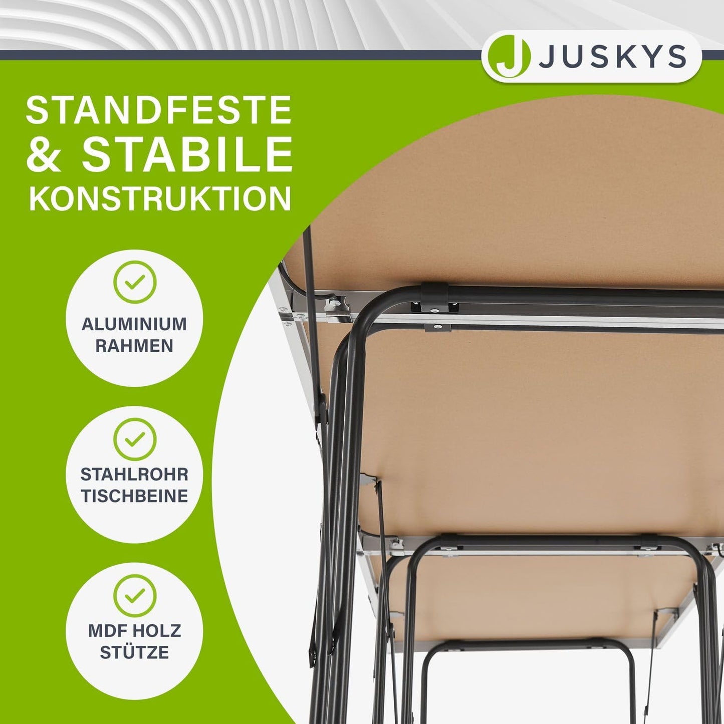 Juskys Multifunktionstisch 3 teilig - klappbar, höhenverstellbar - Alu Klapptisch 100x60 cm - Flohmarkt, Tapeziertisch, Campingtisch - Tisch Schwarz