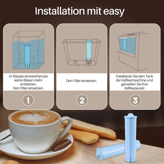 GOLDEN ICEPURE NSF-zertifizierter vollautomatischer Kaffeemaschinen-Wasserfilter-Ersatz für Jura® Blue Filterpatrone, kompatibel mit Jura® ENA®, Packung mit 4 (Nicht für Jura® E6, E8)