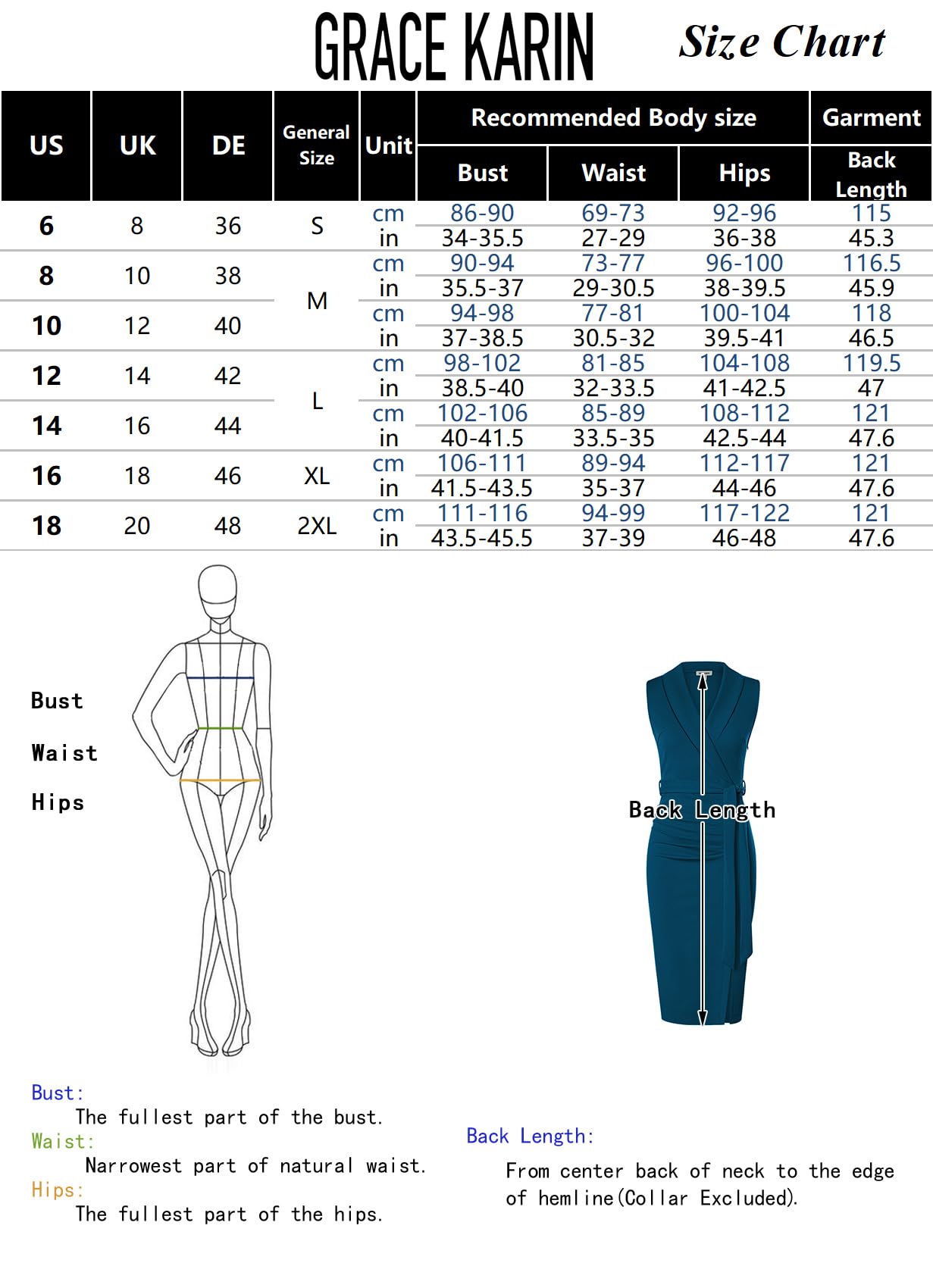 GRACE KARIN Damen Sommer Schwarz Kleider Reverskragen Elegant Bodycon Businesskleider Hochzeitsgäste Kleider 38