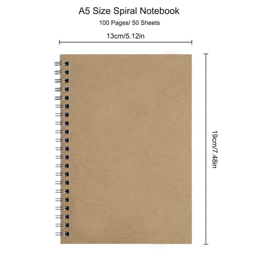 MengH-SHOP Zeitmanagement Handbuch Aufgabenliste Tagesplaner Spiralblock Notizblock Brown Kraft Cover Tagesplanung Notizbuch 100 Seiten/50 Blatt 19 x 13 cm (4 Stück)