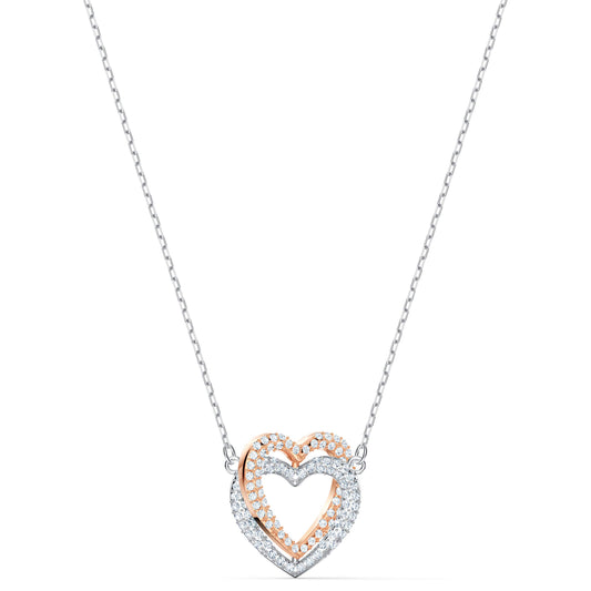 Swarovski Hyperbola Halskette, Herz, Weiß, Metallmix