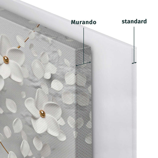 murando - Wandbilder XXL Abstrakte Baum 120x80 cm 1 tlg Leinwand Bilder Wand Deko Bilder Wohnzimmer Bild Schlafzimmer Leinwandbilder Wandbild Groß - Blumen Motiv Blütenbaum Bäume Weiß b-B-0475-b-a