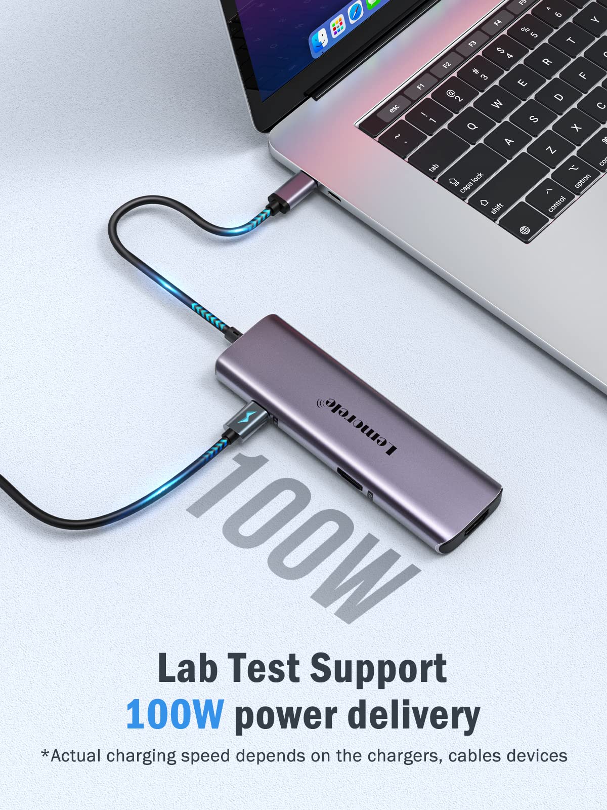 Docking Station USB C Hub, Aluminium Dockingstation Laptop 2 Monitore, Dual HDMI, 4 USB A 3.0&USB 2.0, 100W PD USB C Adapter für PC/Laptop/MacBook/Lenovo/HP/Surface