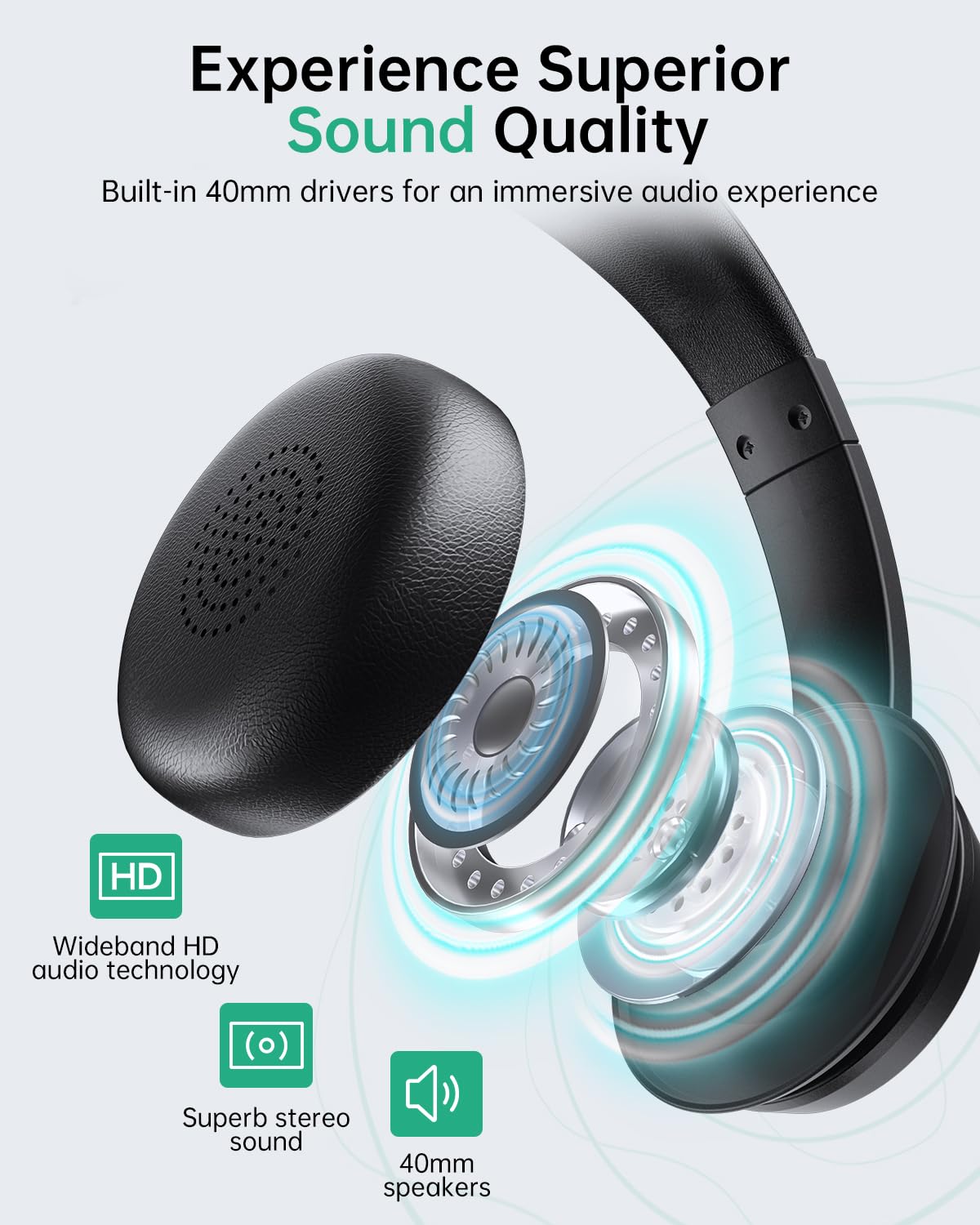 syndesmos Headset mit Mikrofon Bluetooth, Verstellbares Kopfband Headset PC, Unterstützt 2,4 G/Bluetooth V5.3/Kabelgebundene Verbindung, für Telefon, Tablette, CallCenter, Büro, Treffen, Geschäft