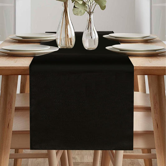 Tischläufer Frühling Modern, Tischläufer Abwaschbar, Tischläufer Leinenoptik, Tischläufer Wasserabweisend, Tischläufer für Esszimmer Party Urlaub Dekoration (Schwarz, 40 x 140 cm)