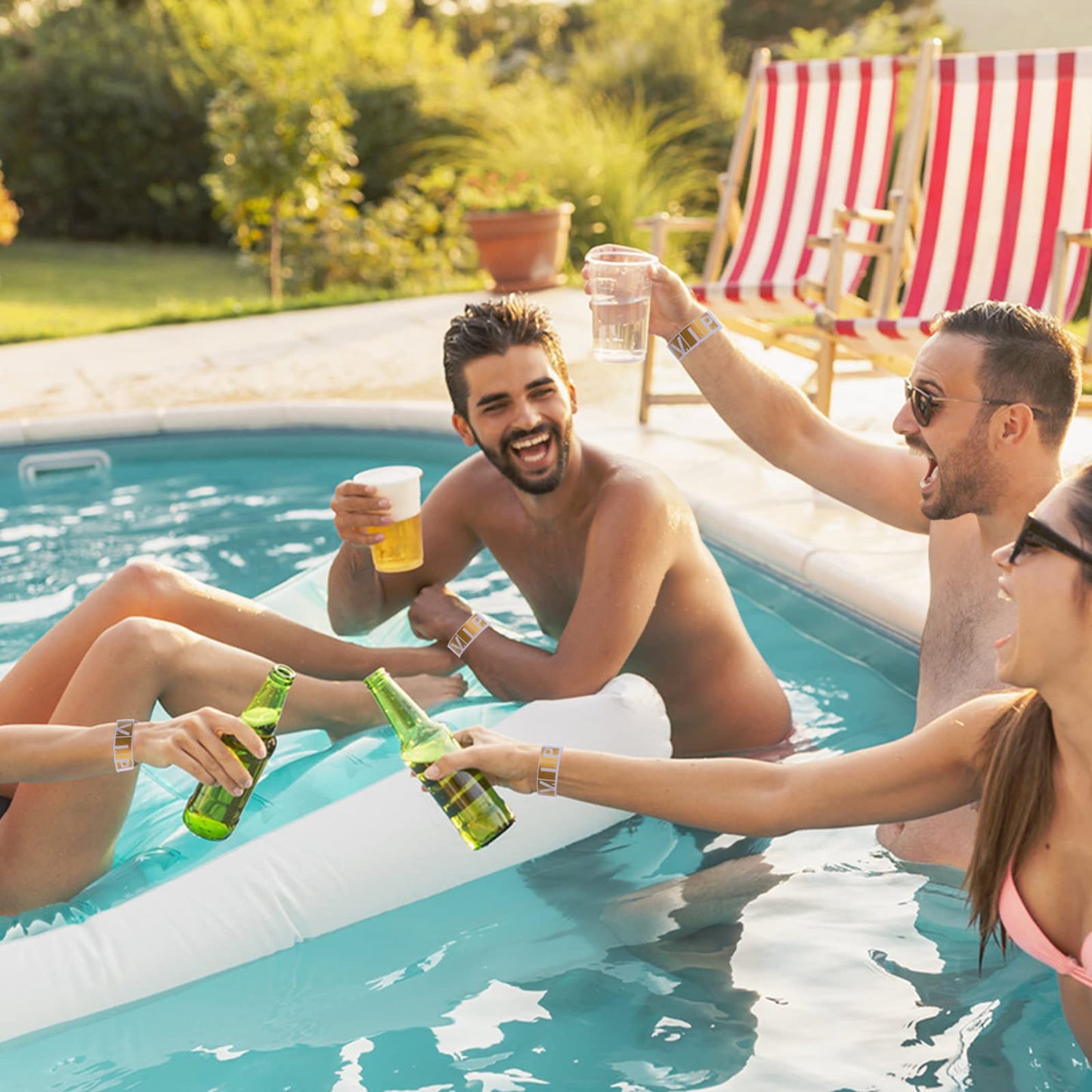 300 Stk VIP Einlassbänder, Einlassbänder mit VIP, Wasserdichte Eintrittsarmbänder für Veranstaltungen, Papier Eintrittsarmbänder VIP für Partys Vergnügungsparks Konzerte Geburtstag Hochzeit