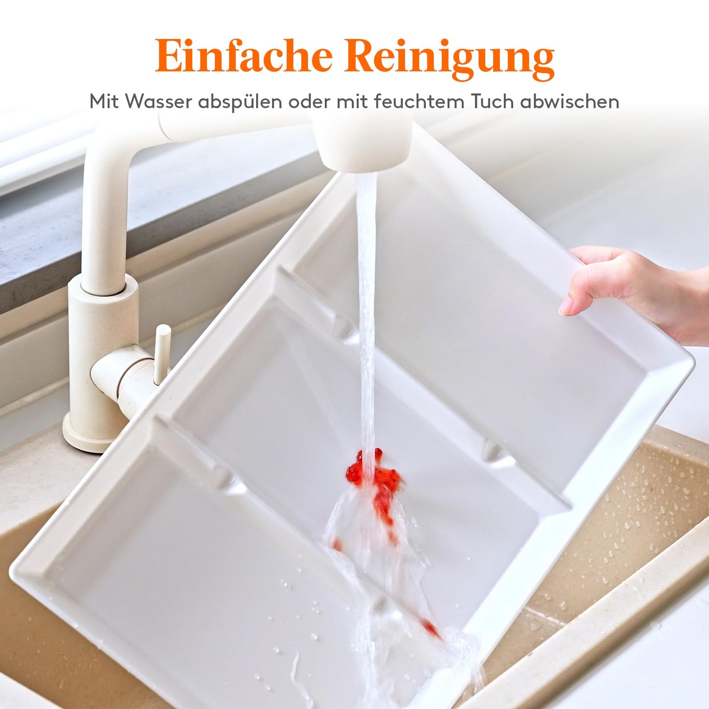 Lifewit Geteiltes Serviertablett, Plastik, 4 Stck. weiß, Wiederverwendbare Tabletts für Speisen, Tee/Getränke/Snacks Tablett für Küche, Bar, Restaurant, 38,1 x 25,4 cm