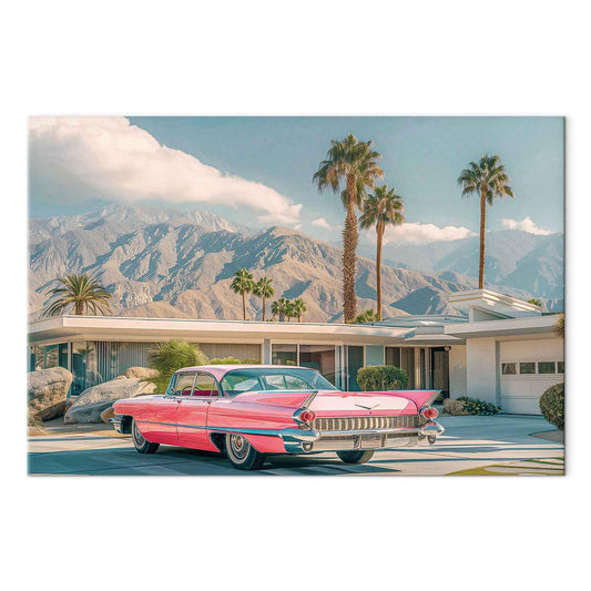 murando - Wandbilder Summer Vibes 60x40 cm 1 tlg Wand Deko Leinwand Bilder Groß Wanddeko Wohnzimmer Schlafzimmer Kunstdrucke Feiertage Sommerlandschaft Sommer Cadillac Eldorado c-H-10030-b-a