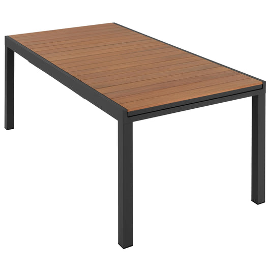Nexos Trading Ausziehbarer Tisch eckig Küchentisch Esszimmer-Tisch Terrassen-Tisch Holz Alu 200/300x100x75cm Gartentisch Holz-Tisch Auszieh-Tisch