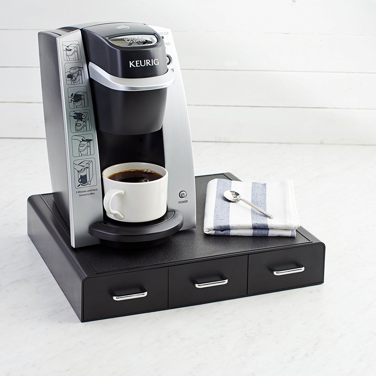 Amazon Basics Aufbewahrungsschubladen für 36 Kaffeekapseln, schwarz