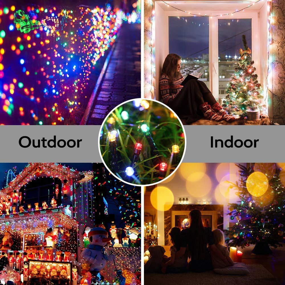 BrizLabs Weihnachtsbaum Lichterkette Außen, 50M 500 LED Bunt Lichterkette Innen Strom 8 Modi Wasserdicht Timer Weihnachten Beleuchtung für Zimmer Outdoor Party Hochzeit Baum Garten Balkon Deko