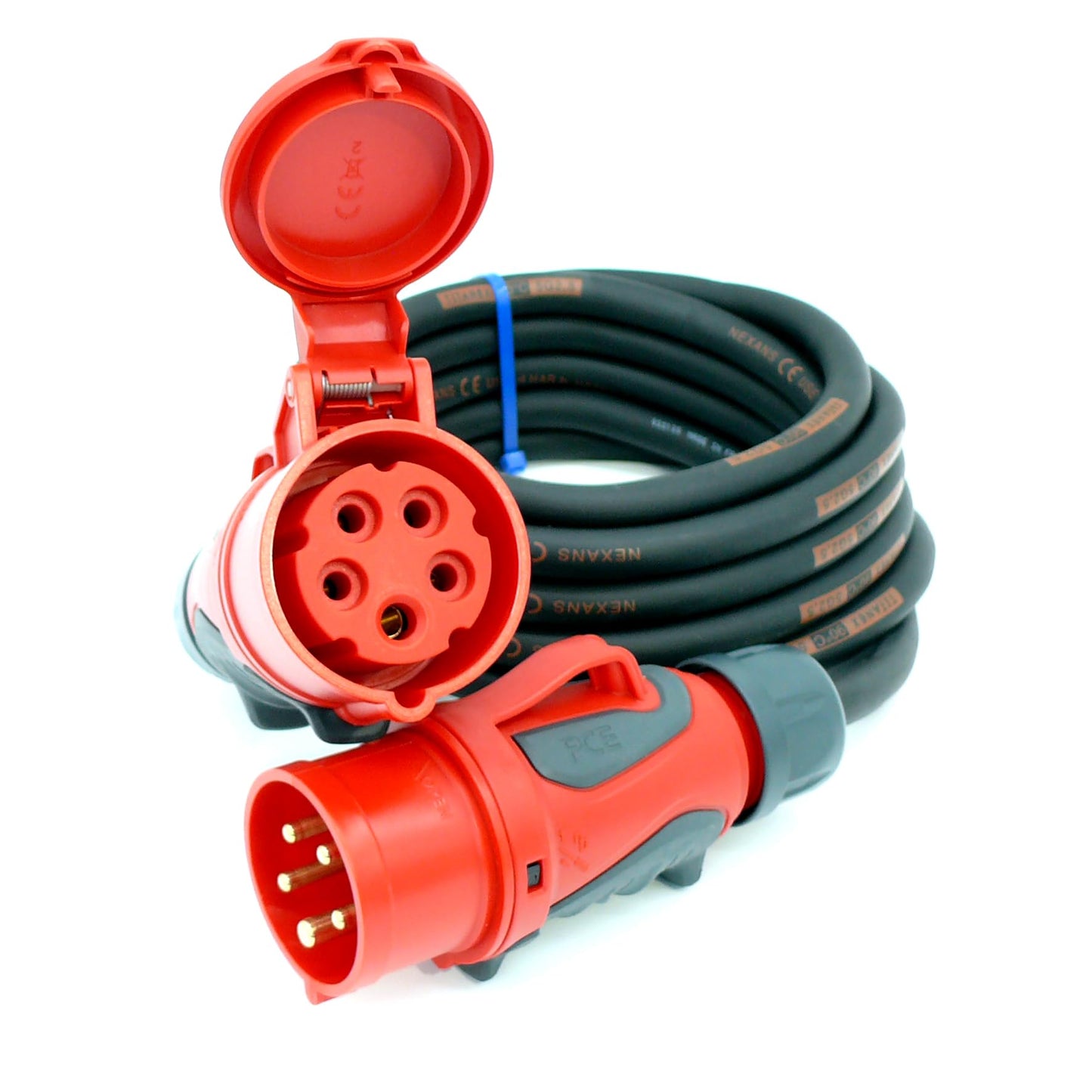 CEE Starkstromkabel (1,5m-50m) 16A Verlängerungskabel Titanex H07RN-F 5x2,5mm² mit PCE Grip Stecker und Kupplung, Business-Line von Event-Kabel (3 Meter)