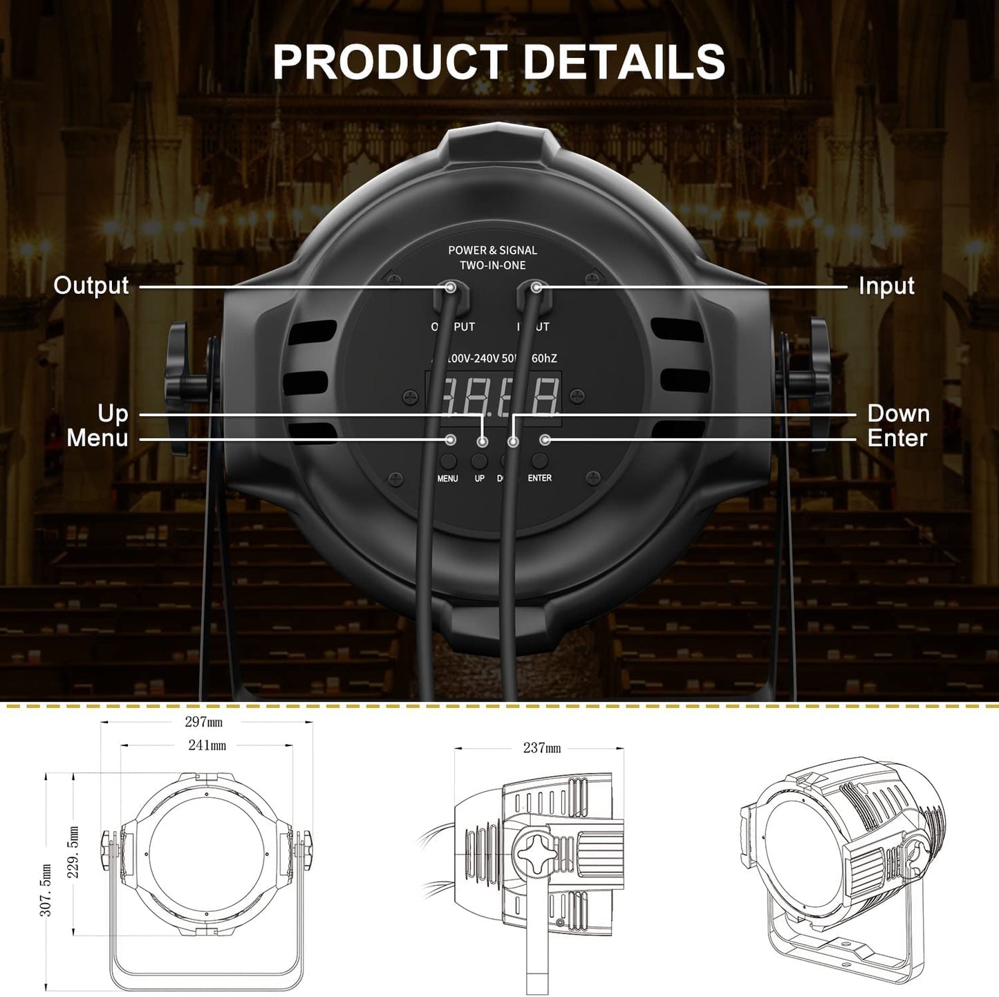 BETOPPER LED Par Scheinwerfer Bühnenlicht 54 x 2w Kalt/Warmweiß Lichteffekte Beleuchtung Partylicht mit DMX512 LED Par Strahler für Kirche, Bar, Party, Studio, Theater (4 PCS)