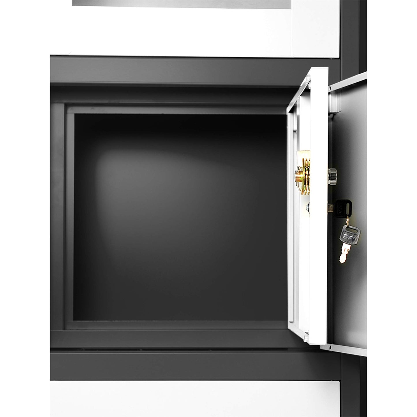 Jan Nowak Aktenschrank C018S Büroschrank Metallschrank Tresor Safe Geheimfach Flügeltüren Schubladen Pulverbeschichtung Stahlblech 185 cm x 90 cm x 40 cm (H x B x T) (Anthrazit-Weiß)