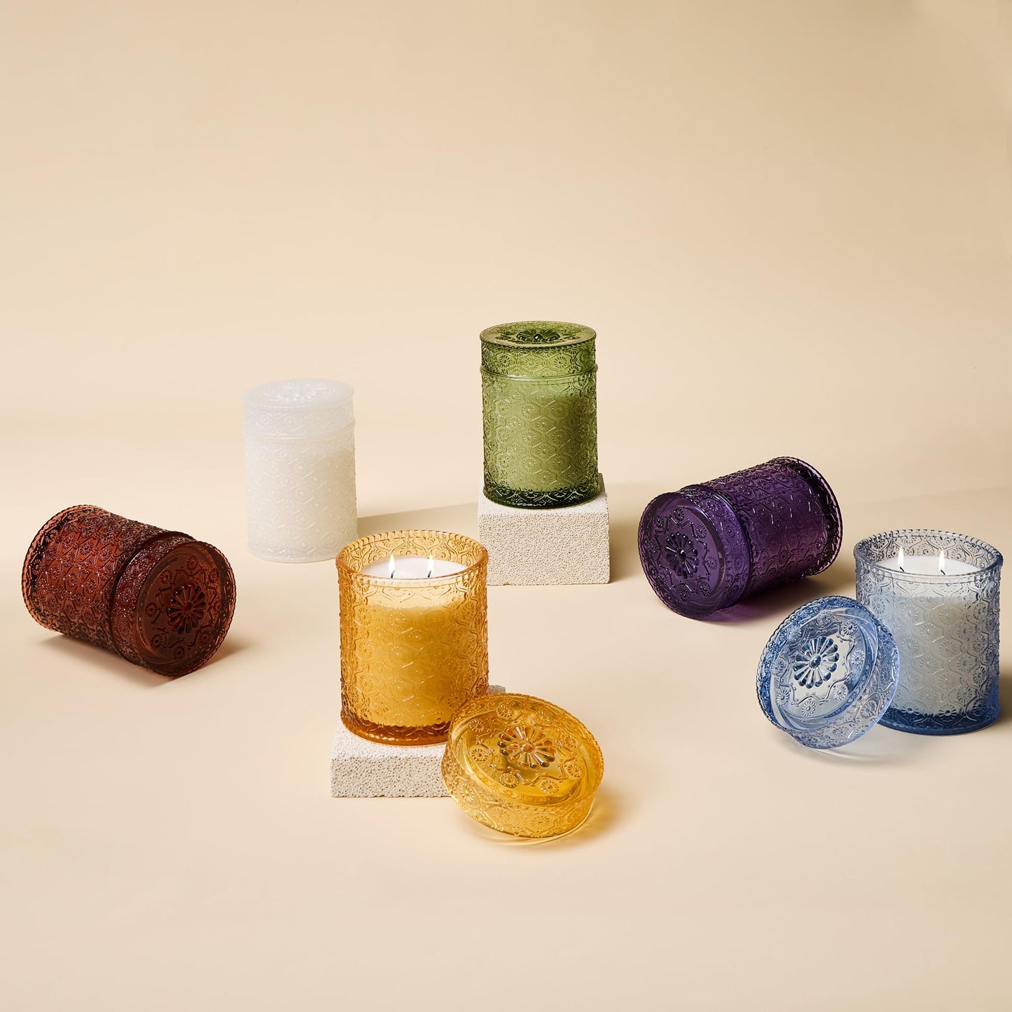 Airkeep Duftkerze im Glas Violet Amber, 450g groß Kerze, Weihnachten Duftkerze, Kerzengeschenke für Frauen & Männer