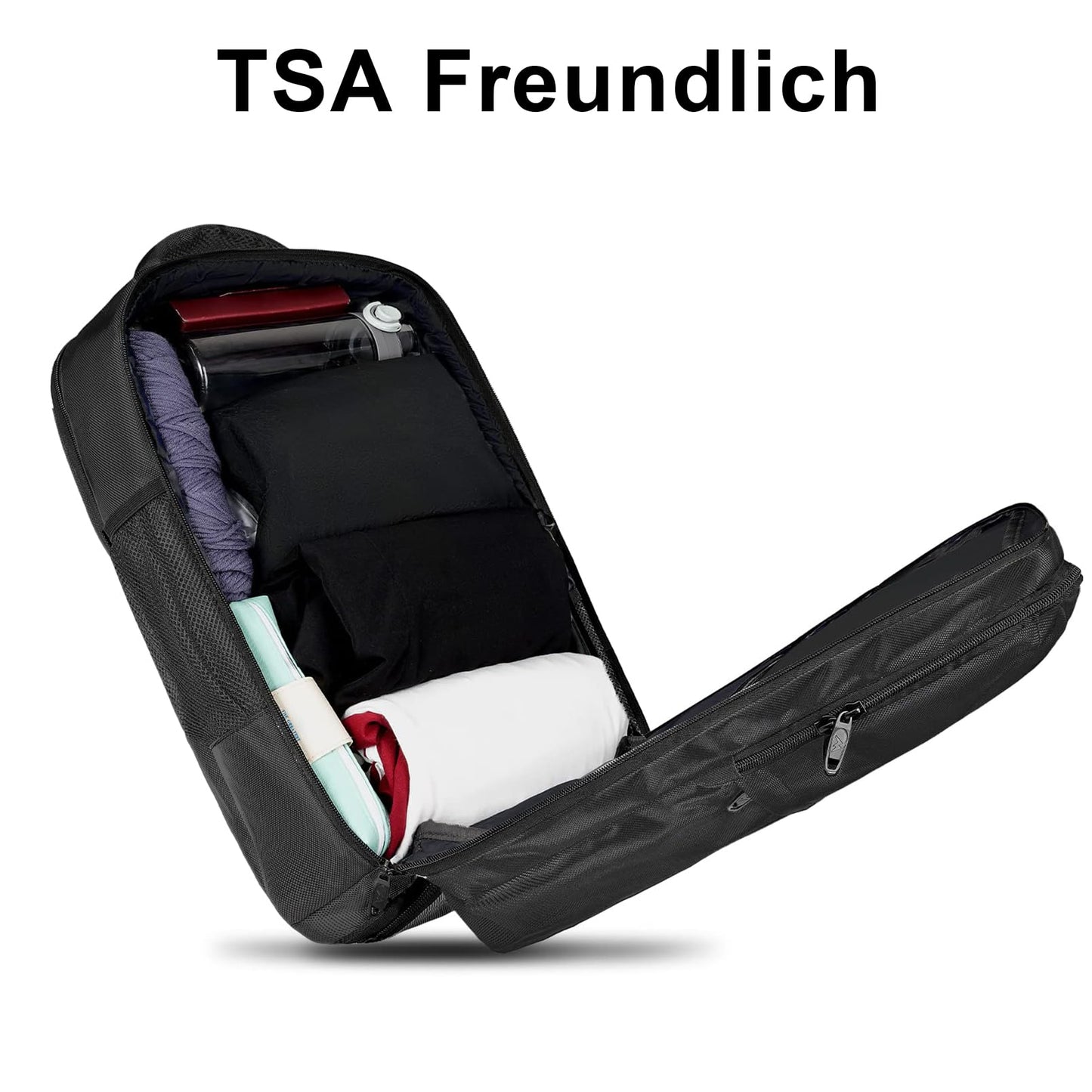 MATEIN Reiserucksack für Easyjet Handgepäck 45x36x20, Handgepäck mit Schuhfach und USB Ladeanschluss 17,3 Zoll Laptop Rucksack Wasserabweisend Herren Damen für Reise Business 30L, Schwarz