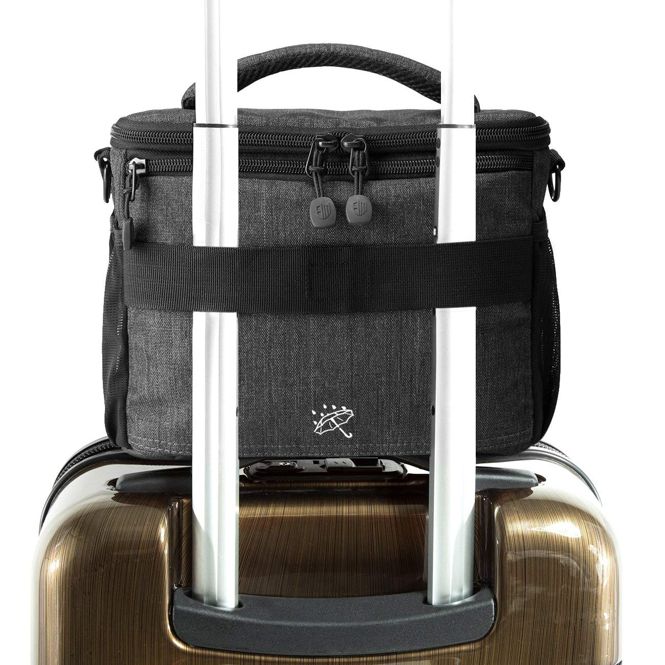 BAGSMART Kameratasche Spiegelreflex DSLR SLR Fototasche Spiegelreflexkamera Systemkamera Objektive Zubehör mit Regenschutzhülle Grau