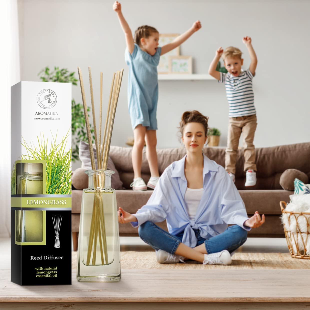 Raumduft Diffuser Zitronengras 100ml - Natürliches ätherisches Zitronengrasöl - Lufterfrischer - Raumbeduftung - Frischer und Langanhaltender Aroma