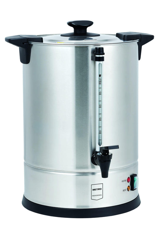 METRO Professional Kaffeemaschine GCM4011, 10.5 Liter, 70 Tassen, 1650 W, mit Filter, Warmhaltefunktion, Überhitzungsschutz, Füllstandsanzeige, Kühle Außenwand, Deckelverschluss, silber