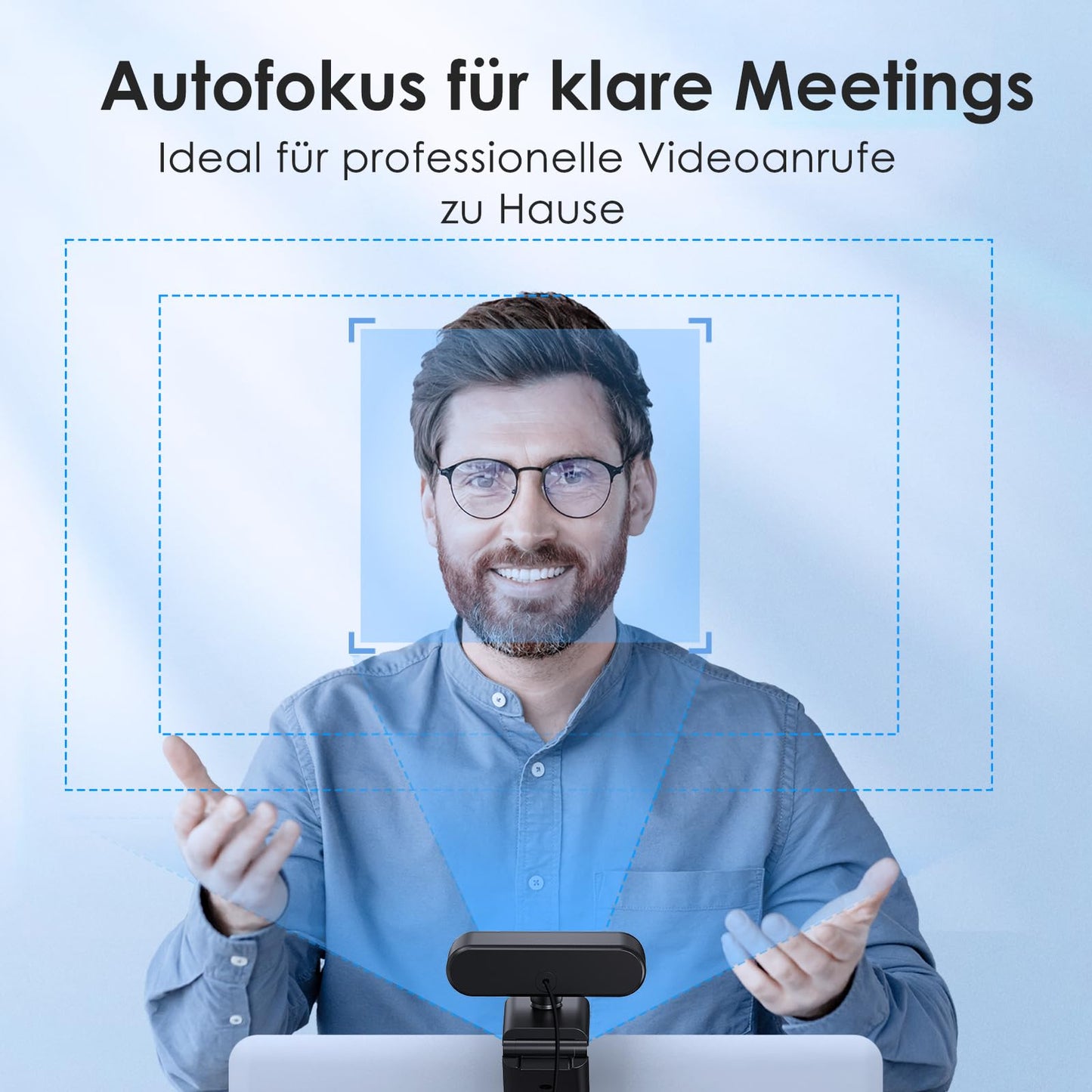 EMEET 1080P Webcam mit 2 Mikrofon - NOVA Full HD Webcam mit Autofokus, Streaming Webkamera mit Low-Light Korrektur, 73 ° Sichtfeld, Plug & Play, 360 °Drehung, für Skype, Zoom, Konferenzen, Streaming