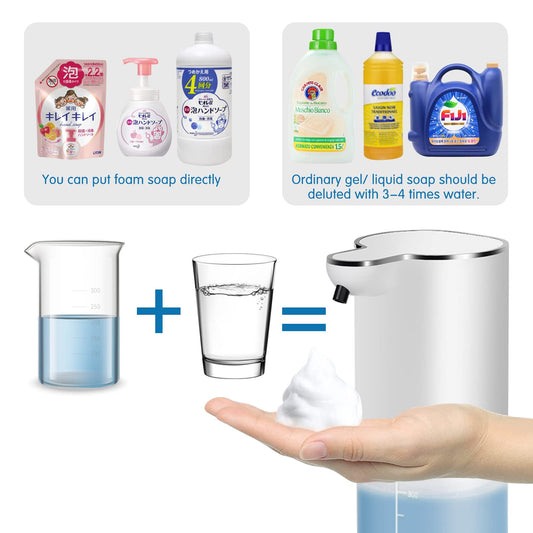 AIBISTAR Seifenspender Automatisch Wandbefestigung, 400 ML Induktiver Berührungsloser Flüssigkeitsspender, 4 Gänge Einstellbare Schalter, IPX5 Wasserdicht,Geeignet für Küche,Bad und Hotel