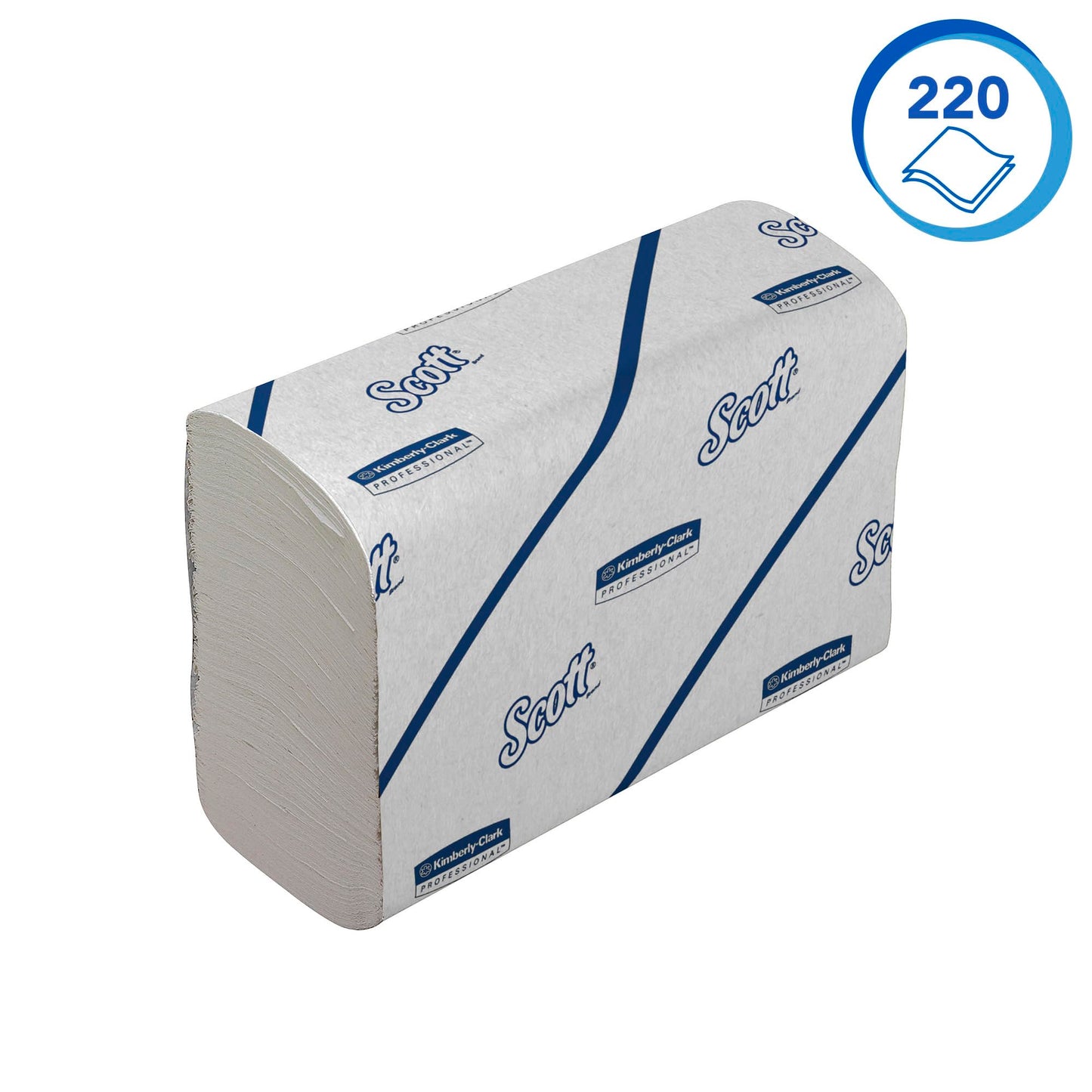 Scott Essential Papierhandtücher 6636 – Handtuchpapier mit Narrowfold, weiße Papierhandtücher, 12 Clips x 220 (insges. 2.640)