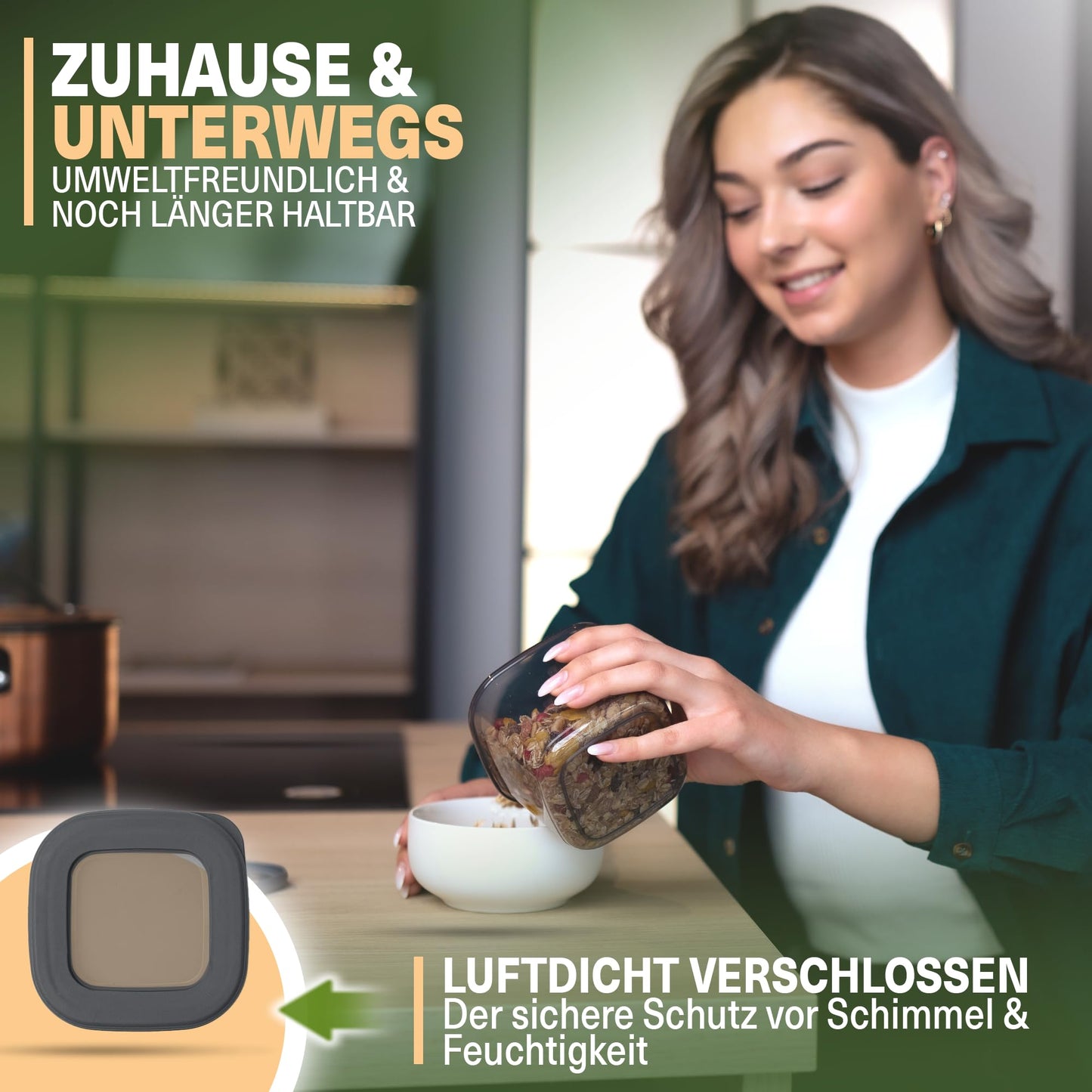 Viwares Vorratsdosen mit Deckel Luftdicht, 12er Vorratsbehälter Set BPA-Frei, Vorratsdose zur Müsli Mehl Aufbewahrung Küche, Praktische Organizer Küche, Frischhaltedosen für Lebensmittelaufbewahrung