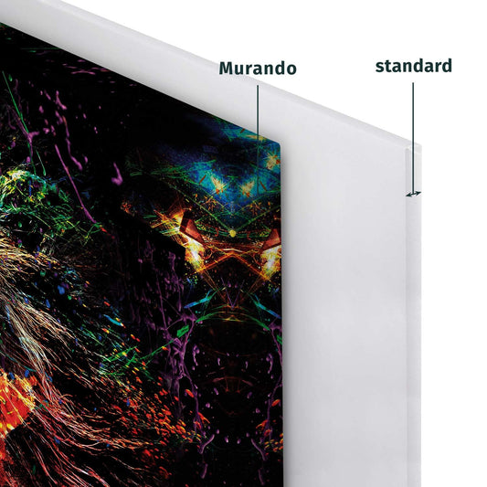 murando - Wandbilder XXL Tiere 120x80 cm 1 tlg - Wand Deko Leinwandbild Leinwand Bilder Bilder Wohnzimmer Bild Schlafzimmer Leinwandbilder Wandbild Groß - Löwe Abstrakt Schwarz und Bunt g-C-0269-b-a
