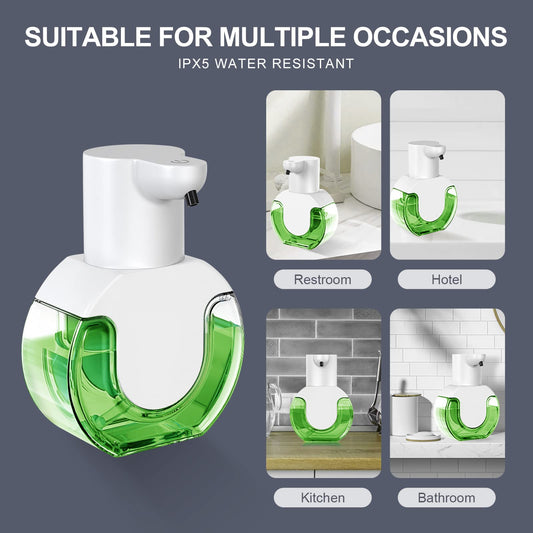 Cuteefun Automatisch Flüssig Seifenspender, 430ml Elektrischer Seifenspender mit Sensor, 4-Stufig Einstellbares Flüssigkeitsvolumen, Wiederaufladbarer Seifenspender Wandmontage Für Bad, Küche