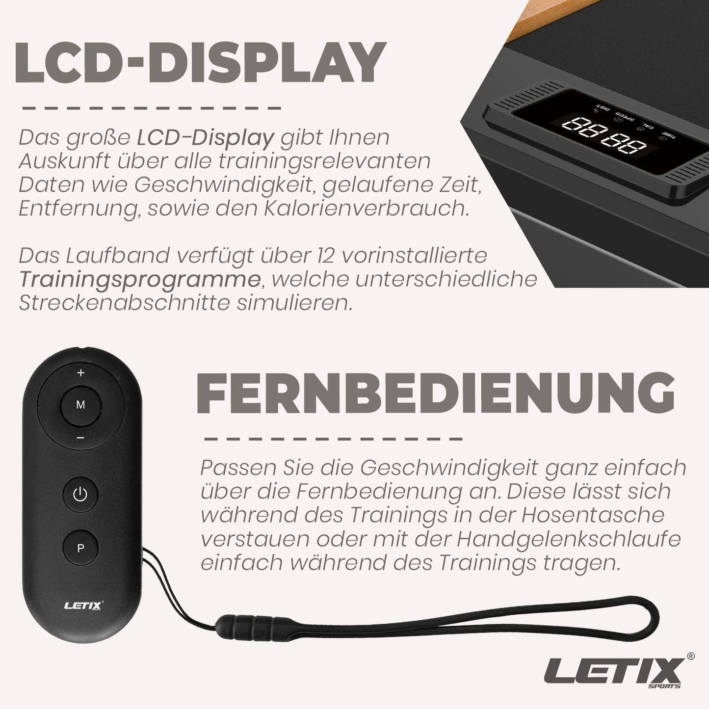 Elektrisches Laufband DeskWalk für zu Hause oder Büro, LCD-Display Motorisiertes Fitnessgerät, Schreibtisch Heimtrainer (Holz-Optik)