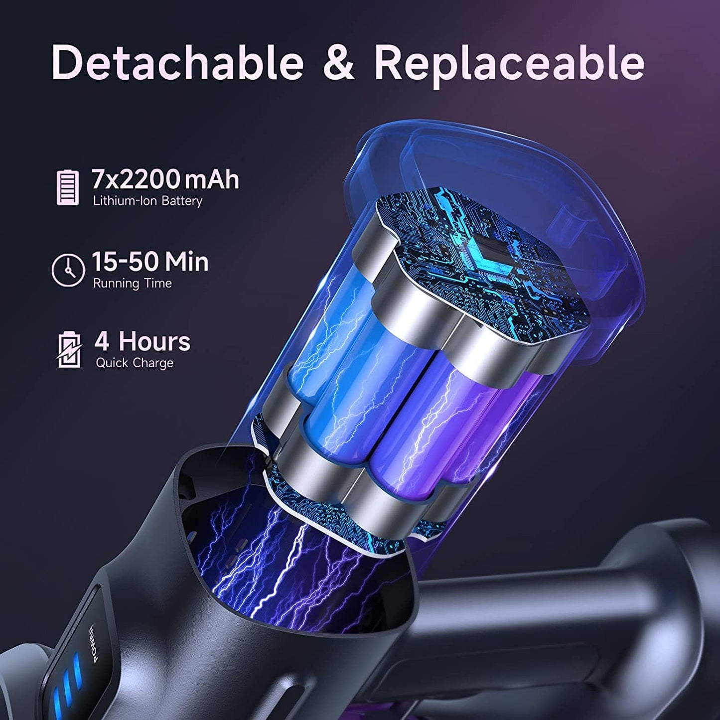 Lubluelu 25000Pa Akku Staubsauger | Staubsauger Kabellos Saugleistung | 25.9V Akkusauger Freistehend | 50Min.Laufzeit | 120.000U/Min | Staubsauger für Tierhaare, Teppich & Harter(Harten) Boden