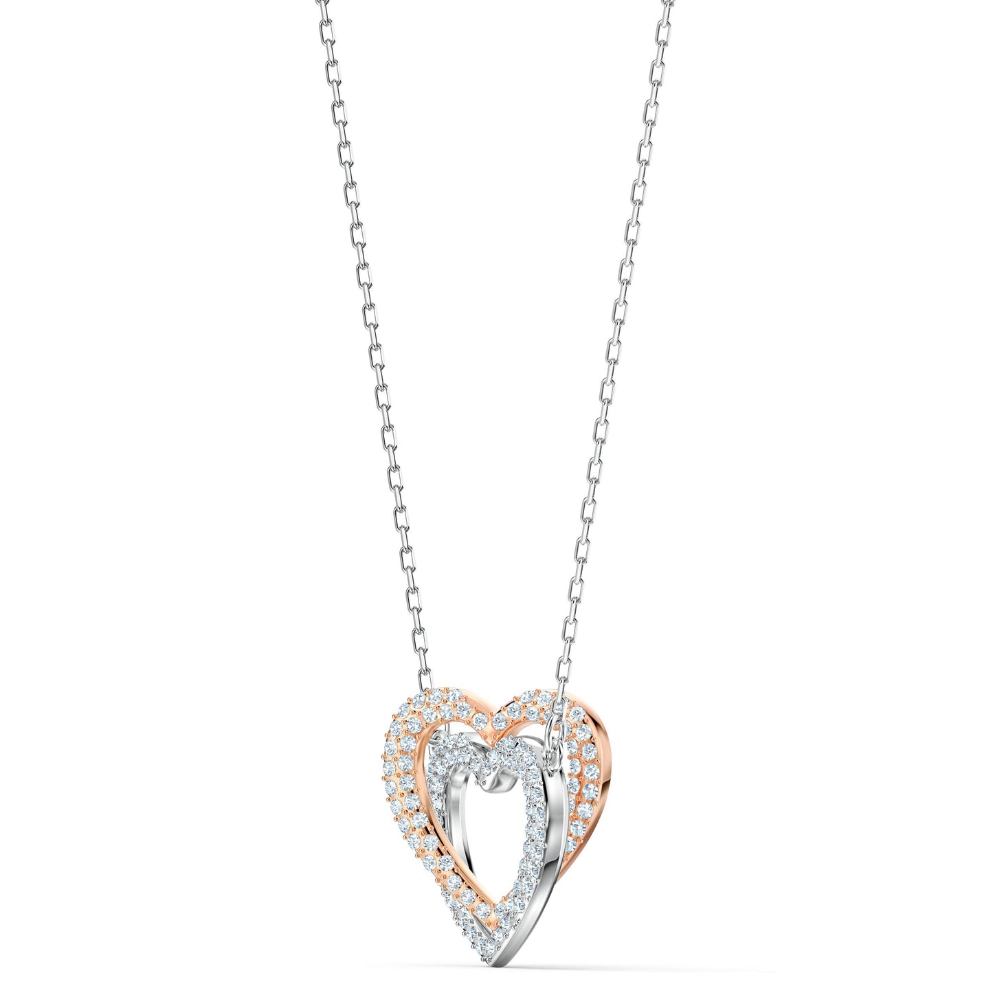 Swarovski Hyperbola Halskette, Herz, Weiß, Metallmix