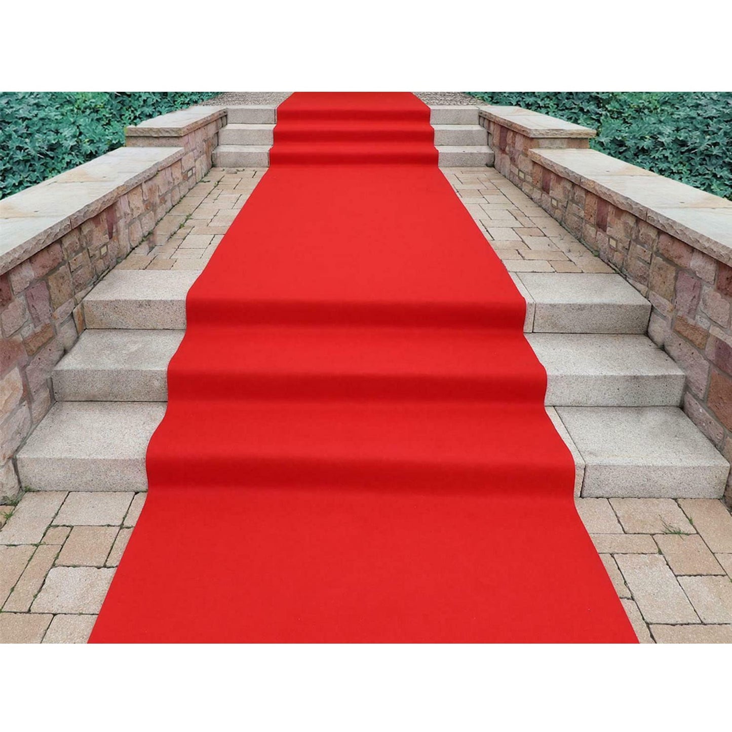 uyoyous Roter VIP-Teppich Hochzeitsteppich 10M Eventteppich Messeteppich 2mm Dicke Empfangsteppich Rot Party Hochzeits Lang Teppich Flur Gangläufer 10 x 1 M (L x B)
