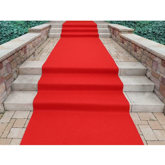 uyoyous Roter VIP-Teppich Hochzeitsteppich 10M Eventteppich Messeteppich 2mm Dicke Empfangsteppich Rot Party Hochzeits Lang Teppich Flur Gangläufer 10 x 1 M (L x B)
