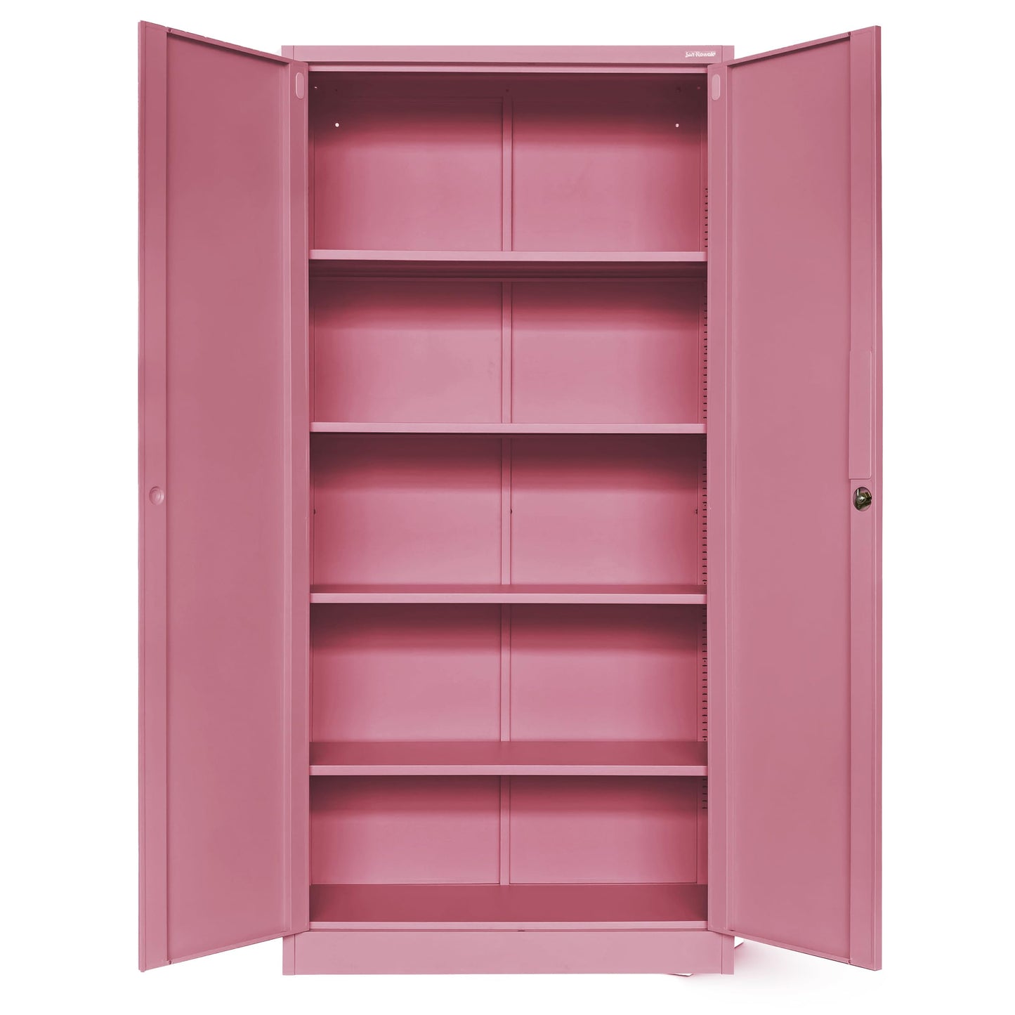 Jan Nowak Aktenschrank C001 Büroschrank Metallschrank Stahlschrank Aufbewahrungsschrank Pulverbeschichtet 4 Verstellbare Fachböden Abschließbar 185 cm x 90 cm x 40 cm (Rosa)