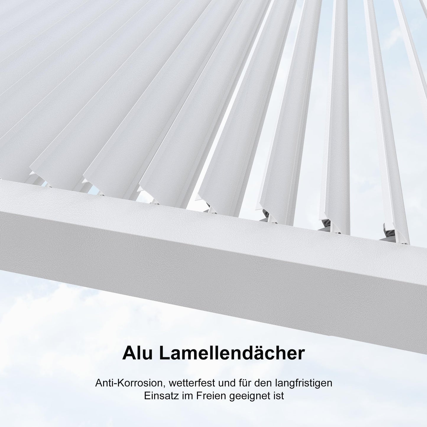 PURPLE LEAF Pavillon 3 x 4.25 m mit Lamellendach Terrassenüberdachung Pergola Wasserdicht Stabil Winterfest Freistehend Verstellbaren Aluminium-Lamellen, Weiß