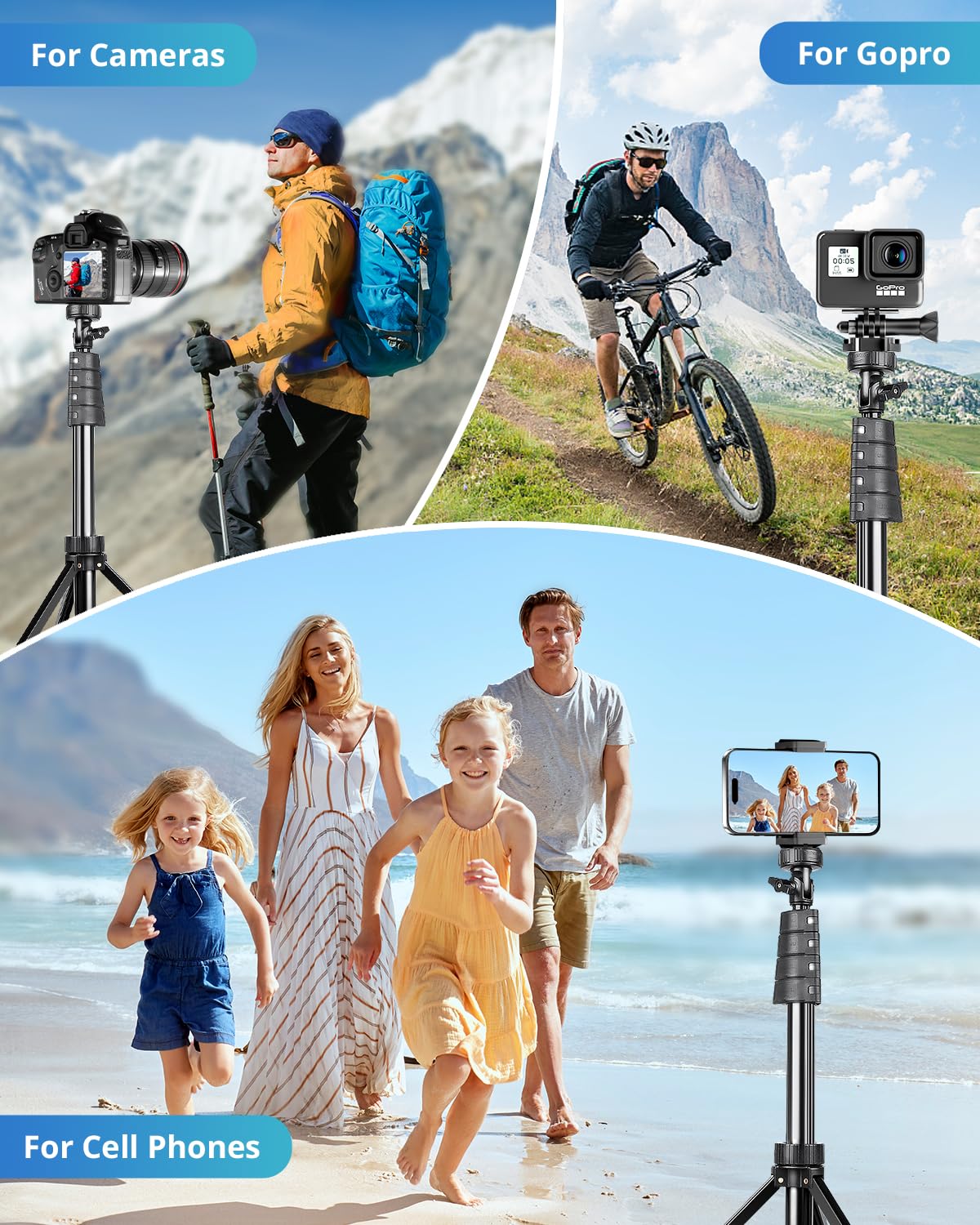 UBeesize 183cm Handy Stativ Ständer, Selfie Handy stativ mit Bluetooth Fernbedienung, Ausziehbar Stativ Ständer für Selfies, Live Streaming Handy Stativ für iPhone, Android-Handys und Kameras