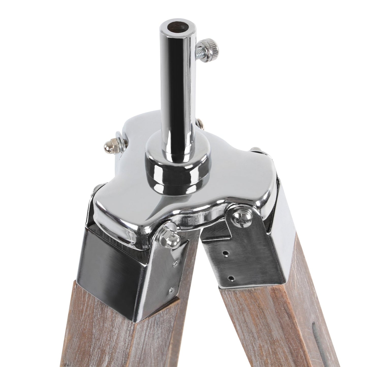 Jago® Stehlampe mit Stativ aus Holz - LED, E27, Höhenverstellbar max. 148 cm, Vintage, Farbwahl - Tripod Lampe, Dreifuss Stehleuchte, Standleuchte, Studiolampe (Antikes Holz)