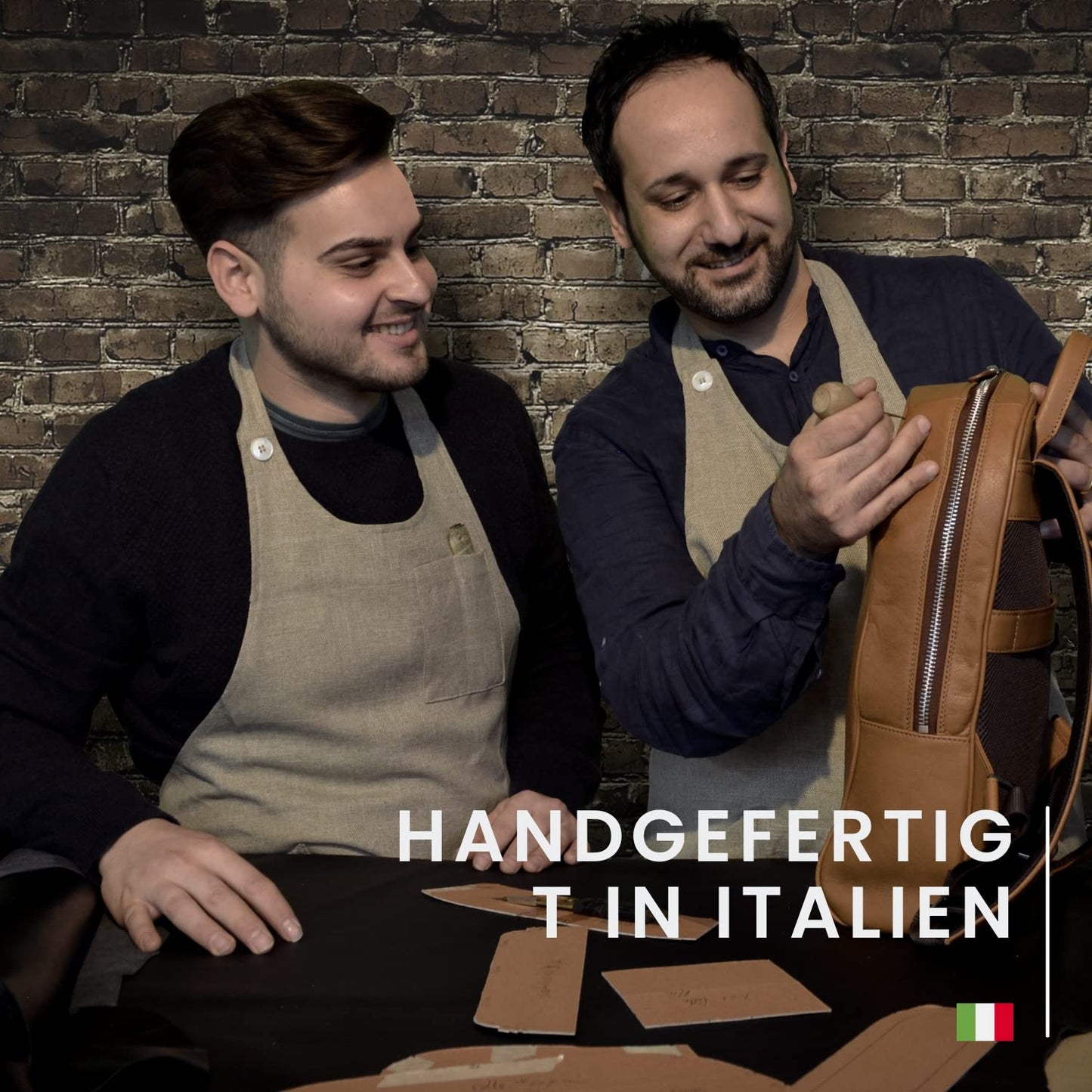 Schreibtisch-Auflage - 100% vollnarbiges Leder – Von fachkundigen Handwerkern in Italien von Hand gearbeitet – Elegant, Weich und Robust - Bedeckt den Schreibtisch, Schützt vor Kratzern - Braun
